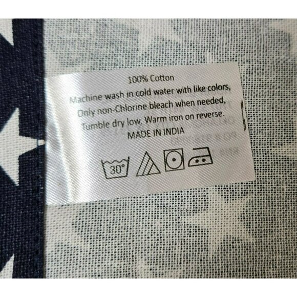 Navy Blue Cotton Table Runner White Stars 51" X 13" Patriotic Hobby Lobby - Picture 7 of 8
